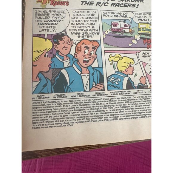 Archies Series R/C Racers Comic #8 November 1990 Adventure Bagged Boarded - Picture 5 of 6